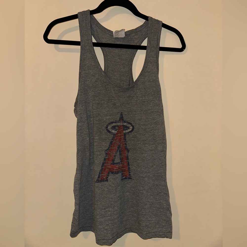 Angels Baseball Genuine Merchandise Gray Tank Top with Angels Logo